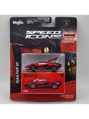 Maisto Speed Icons Lamborghini Sian Sián FKP 37 DieCast Car Dark Red 1:64 Scale